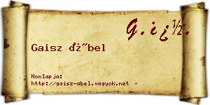 Gaisz Ábel névjegykártya